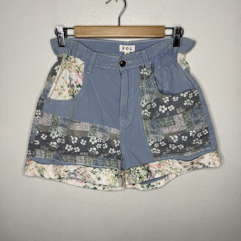 Pol Twill Shorts Patchwork Boho Cottagecore Floral Girly Twee Women's Small